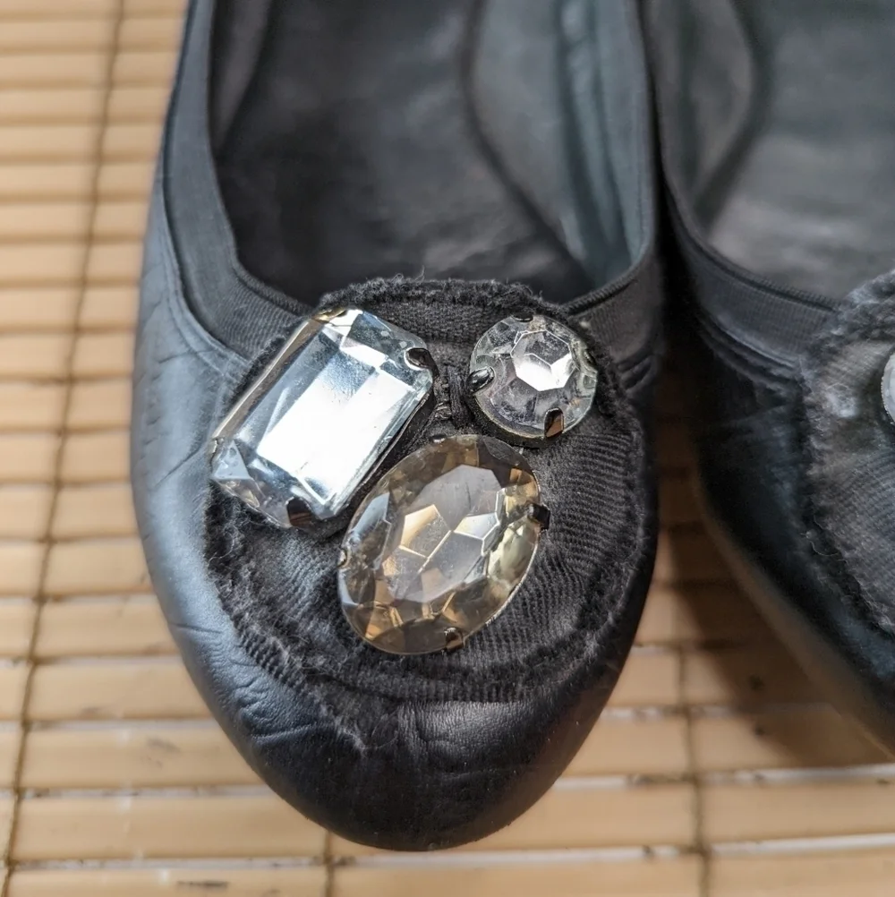 KATE SPADE NEW YORK FAITH bejeweled rhinestone alligator print black leather bal